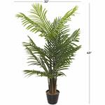 Green Faux Foliage Areca Palm Artificial Plant with Black Fluted Pot - 32" X 32" X 43"