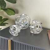 Clear Glass Knot Knotted Ball Sculpture Set of 3