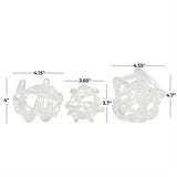 Clear Glass Knot Knotted Ball Sculpture Set of 3