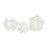 Clear Glass Knot Knotted Ball Sculpture Set of 3