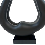 Yoga Black Sculpture - Gray Base - Home Decor