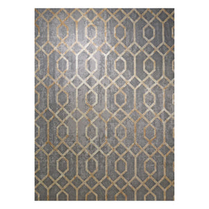 Alvita Collection Gray and Gold Rug