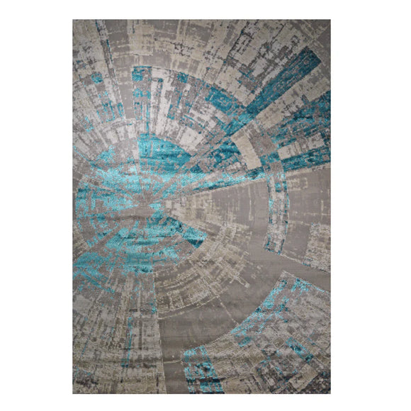 Antik Collection Grey and Turquoise Warp Rug