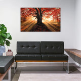 Tempered Glass Art - Red Tree Wall Art Decor