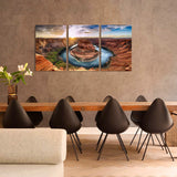 Tempered Glass Art - 3pc Horseshoe Bend Wall Art Decor