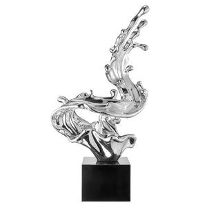 Breaker Wave Sculpture // Chrome, 24" TALL - Home Decor