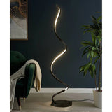 Modern Spiral LED 61" Black Floor Lamp // Dimmable LED Strip