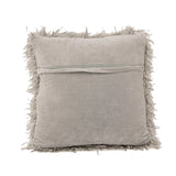 Beige Ribbon Shaggy Throw Pillow