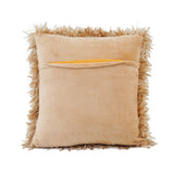 Gold Ribbon Shaggy Throw Pillow