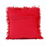 Red Ribbon Shaggy Throw Pillow