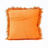 Orange Ribbon Shaggy Throw Pillow