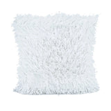 White Ribbon Shaggy Throw Pillow