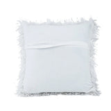 White Ribbon Shaggy Throw Pillow