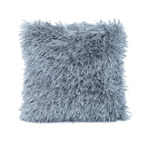 Silver Ribbon Shaggy Throw Pillow