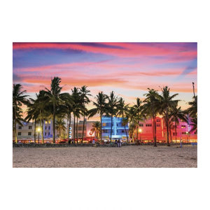 Tempered Glass Art -  Famous Ocean Drive Street Wall Art Decor