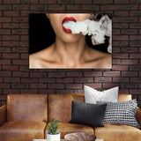 Tempered Glass Art - Smoking Lips Wall Art Decor