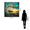 Tempered Glass Art - Sunset Waves Wall Art Decor