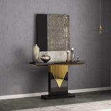 47"  Console Table - Black & Gold Mirror