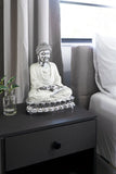 13" Sitting Silver/White Buddha - Home Decor