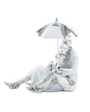 9” Sitting Couple & Umbrella - Home Decor