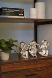 3pc Silver Monkeys Set (See no Evil, Hear no Evil, Speak no Evil) - Home Decor