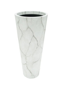 White Marble Floor Vase Planters 36"