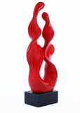 27" Red Abstract Sculpture - Home Decor