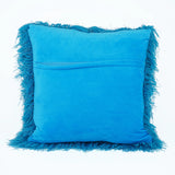 Aqua Shaggy Lurex Throw Pillow