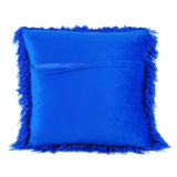 Blue Shaggy Lurex Throw Pillow