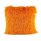 Orange Shaggy Lurex Throw Pillow