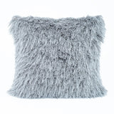 Silver Shaggy Lurex Throw Pillow