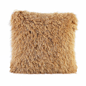 Gold Shaggy Lurex Throw Pillow