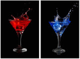 Tempered Glass Art - 3PC Neon Martini Wall Art Decor