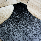 Modern Black and Beige Abstract Rug