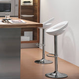 Contemporary Plastic Adjustable Height Barstools Set of 2