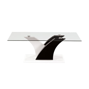 Tempered Glass White and Black Coffee Table