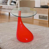 Red Tear Drop End Table