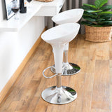 Contemporary Plastic Adjustable Height Barstools Set of 2