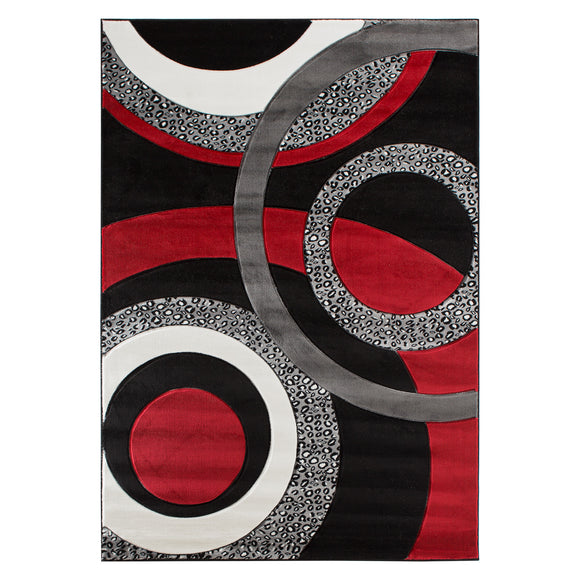 Geometric Modern Multicolor Circles Rug