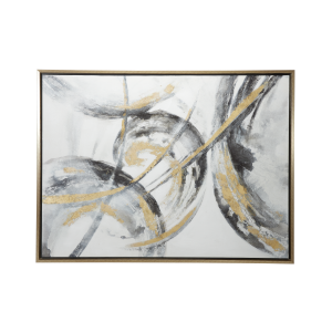 Canvas Art - Gold Abstract Framed Wall Art Decor