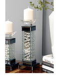 15"H Glam Pedestal Glass Candle Holder - Home Decor