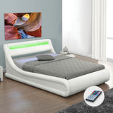 White Queen Platform Furniture Bed