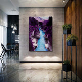 Tempered Glass Art - Purple Guadalupe River Wall Art Decor