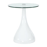 White Tear Drop End Table