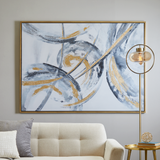 Canvas Art - Gold Abstract Framed Wall Art Decor