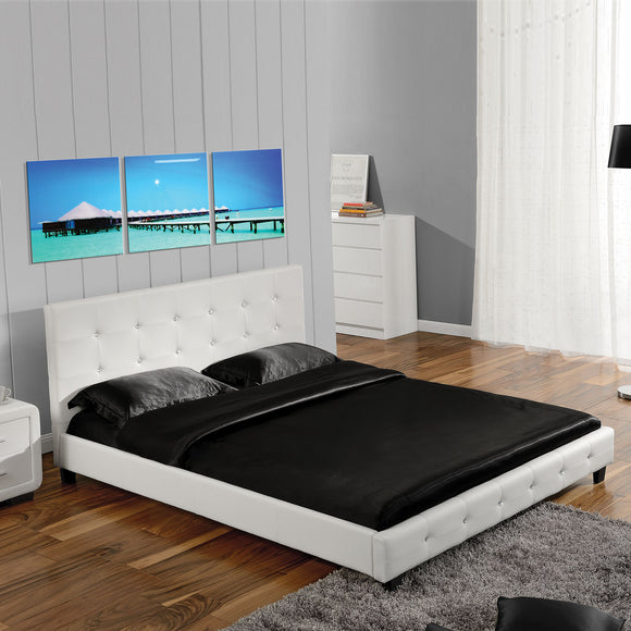 White Twin Platform Furniture Bed