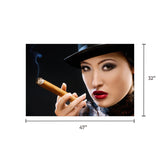 Tempered Glass Art - Smoking Women Wall Art Decor