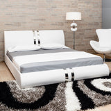 White Queen Platform Furniture Bed