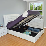 White Queen Platform Furniture Bed