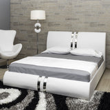 White Queen Platform Furniture Bed